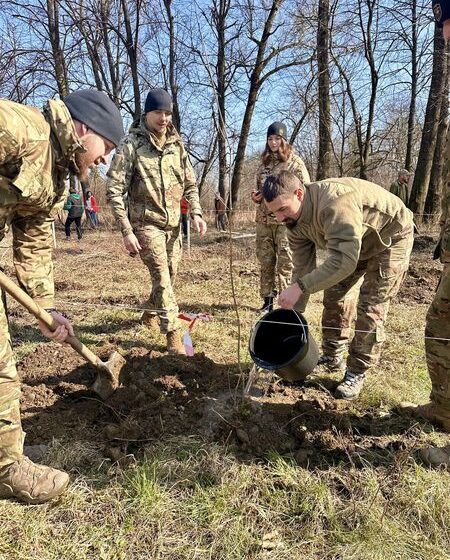 Нові молоденькі деревця висадили на Алеї Добровольців у Коломиї