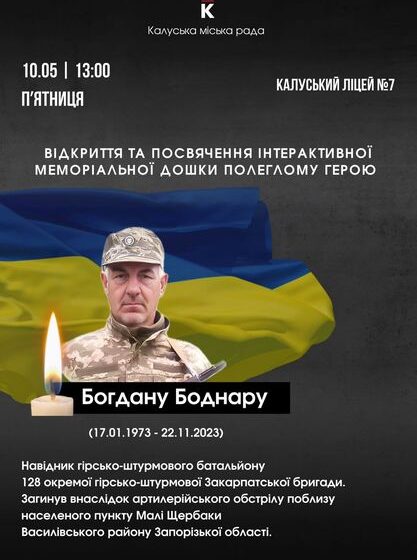 У Калуші відкриють інтерактивні меморіальні дошки двом полеглим Героям
