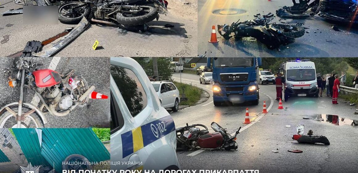 З початку року на Прикарпатті сталася понад сотня ДТП за участі мототранспорту