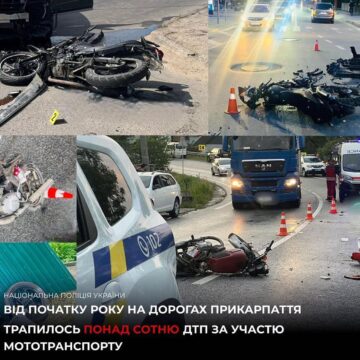 З початку року на Прикарпатті сталася понад сотня ДТП за участі мототранспорту