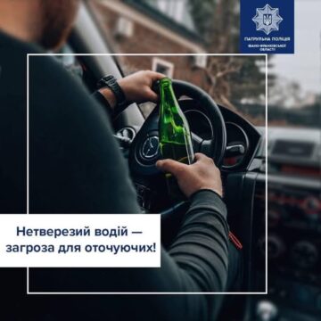 За вихідні Івано-Франківські патрульні виявили шестеро водіїв, що керували транспортними засобами з ознаками сп’яніння