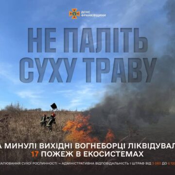 За вихідні на Прикарпатті трапилось 17 пожеж сухостою та сміття За вихідні на Прикарпатті трапилось 17 пожеж сухостою та сміття