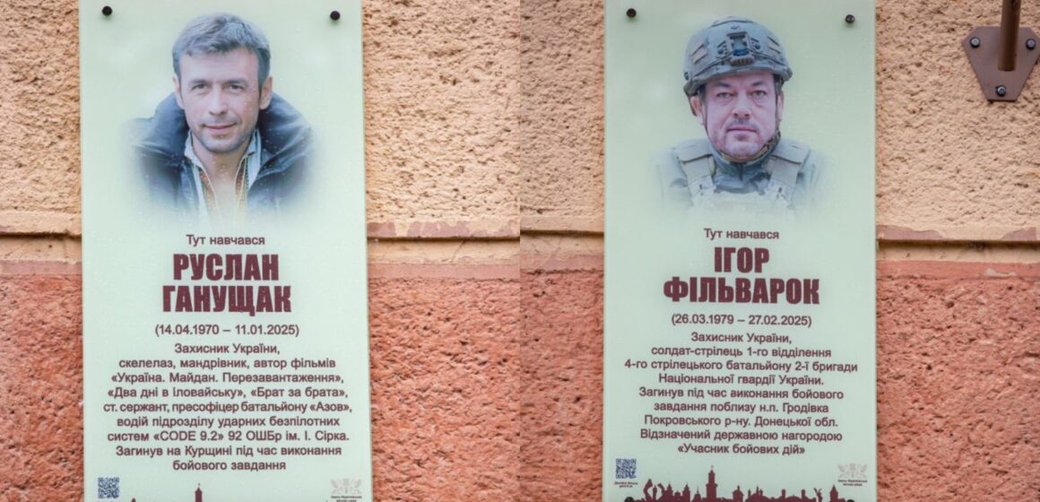 В Івано-Франківську відкрили пам’ятні дошки на честь захисників Руслана Ганущака та Ігоря Фільварка В Івано-Франківську відкрили пам’ятні дошки на честь захисників Руслана Ганущака та Ігоря Фільварка