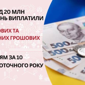 Понад 20 млн гривень виплатили одноразових та щомісячних грошових допомог мешканцям Калуської громади за 10 місяців поточного року