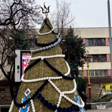 В центрі Івано-Франківська встановили символічну ялинку на честь захисників