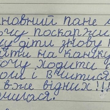«Я хочу ходити до школи»: школяр написав листа Руслану Марцінківу