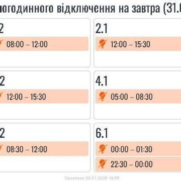 ГПВ НА 31 СІЧНЯ