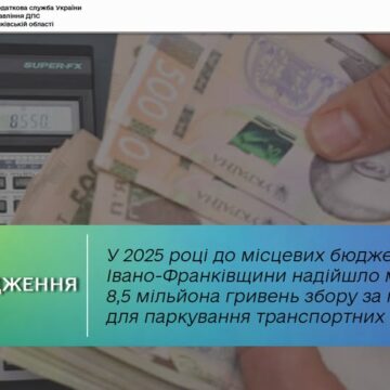 Торік до місцевих бюджетів Івано-Франківщини надійшло майже 8,5 мільйона гривень збору за паркування