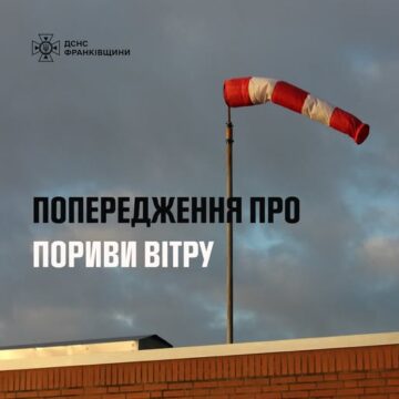 Протягом доби 3 січня по місту та області утримаються пориви південно-західного вітру