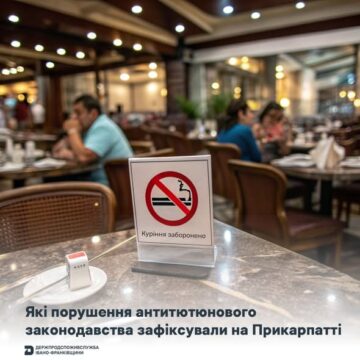 Торік на Прикарпатті 5 субʼєктів господарювання оштрафували на 69 тисяч гривень за порушення антитютюнового законодавства