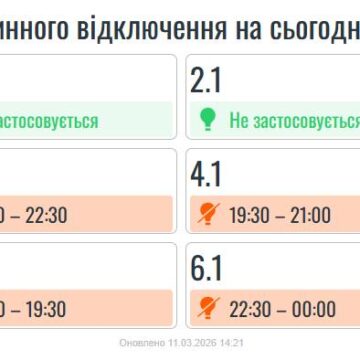 Сьогодні ввечері на Прикарпатті застосують графіки погодинних вимкнень світла