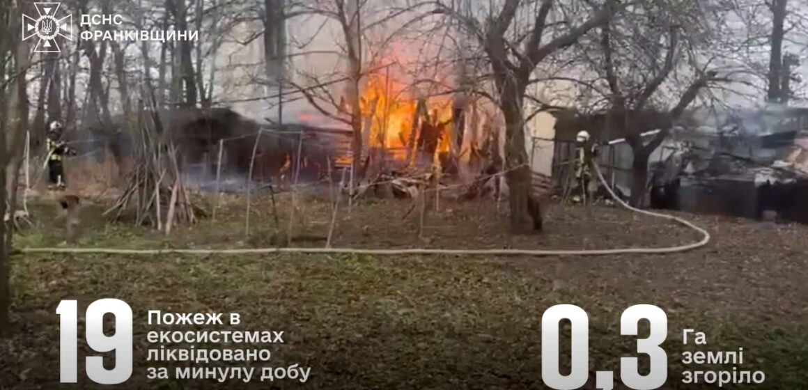 За минулу добу на Прикарпатті рятувальники ліквідували 19 пожеж у природних екосистемах