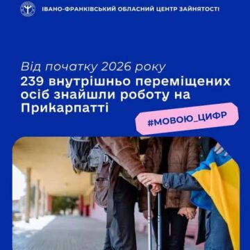 Від початку року на Прикарпатті знайшли роботу 239 ВПО