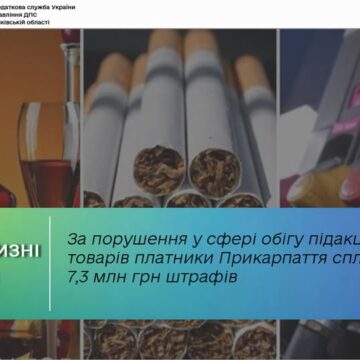 За порушення у сфері обігу підакцизних товарів платники Прикарпаття сплатять 7,3 мільйона гривень штрафів