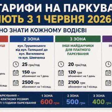 З 1 червня у Франківську діють нові тарифи на паркування