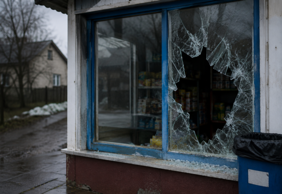 «На нього найшло»: верховинець розбив вікна в магазині і оголився перед власницею