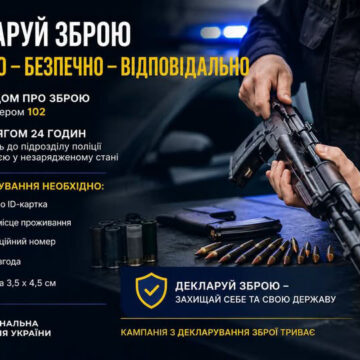 246 прикарпатців задекларували 269 одиниць зброї. Серед усього – 95 автоматів