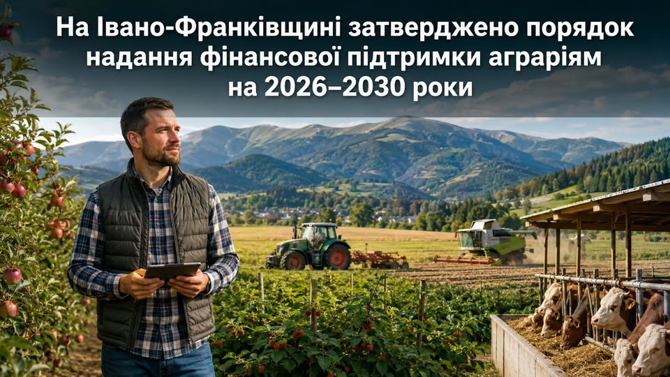 На Івано-Франківщині затверджено порядок надання фінансової підтримки аграріям на 2026–2030 роки На Івано-Франківщині затверджено порядок надання фінансової підтримки аграріям на 2026–2030 роки