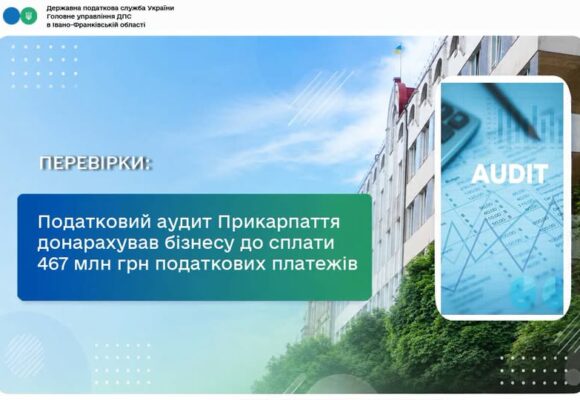 Податковий аудит Прикарпаття донарахував бізнесу до сплати 467 мільйонів гривень податкових платежів