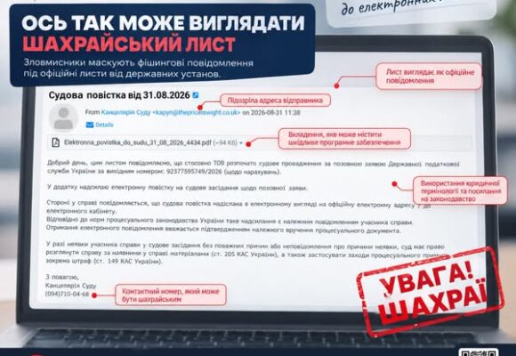 «Вас викликають до суду»: на Прикарпатті фіксують шахрайські листи від імені державних установ