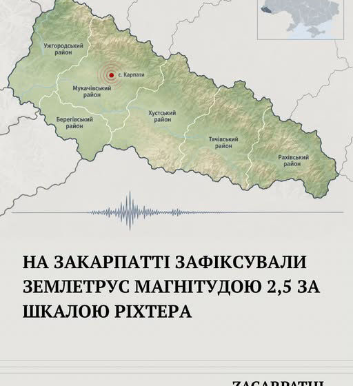 На Закарпатті зафіксували землетрус